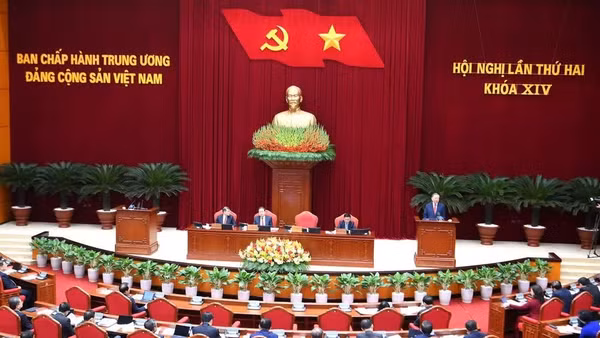 Hội nghị lần thứ 2 Ban Chấp hành Trung ương Đảng khóa XIV. (Ảnh: ĐĂNG KHOA)