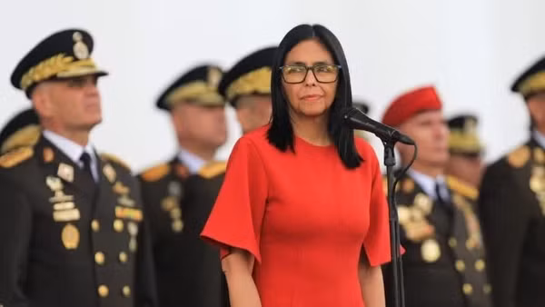 Tổng thống lâm thời Venezuela Delcy Rodríguez tại một sự kiện ở Caracas ngày 28/1/2026. (Ảnh: THX/TTXVN)