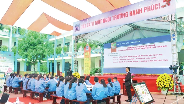 Giờ học chuyên đề của học sinh Trường trung học cơ sở Trần Phú (Hải Phòng). (Ảnh: THANH TÙNG)