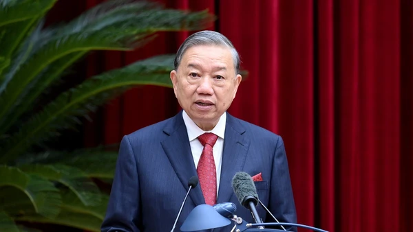 Tổng Bí thư Tô Lâm phát biểu bế mạc hội nghị.