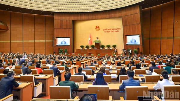 Phiên khai mạc Kỳ họp thứ nhất, Quốc hội khóa XVI. (Ảnh: LINH NGUYÊN)