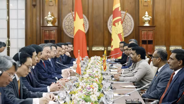 Tổng Bí thư, Chủ tịch nước Tô Lâm và Tổng thống Sri Lanka Anura Kumara Dissanayake hội đàm. (Ảnh: Thống Nhất – TTXVN)