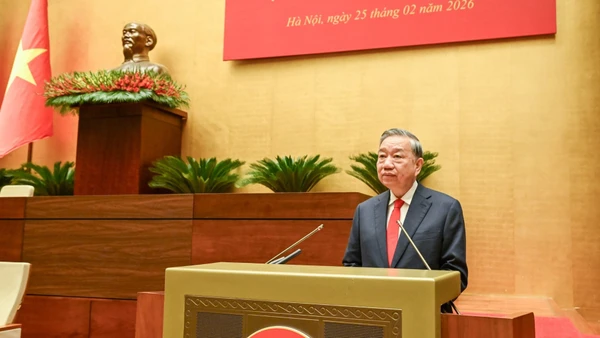 Tổng Bí thư Tô Lâm phát biểu chỉ đạo tại hội nghị. (Ảnh: DUY LINH)