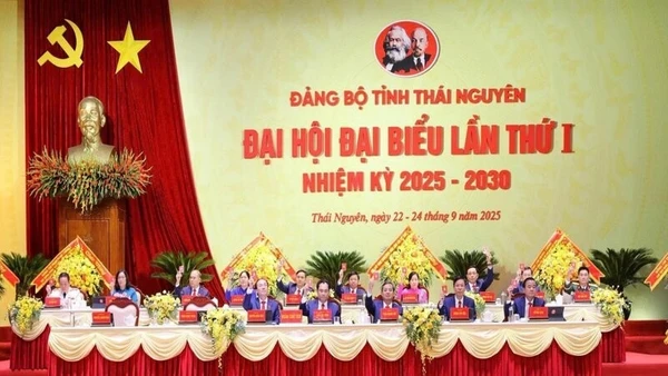 Đại hội Đảng bộ tỉnh Thái Nguyên được tiến hành theo phương châm Đoàn kết-Dân chủ-Kỷ cương-Sáng tạo-Phát triển.