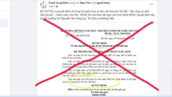 Thông tin sai sự thật trên mạng xã hội.