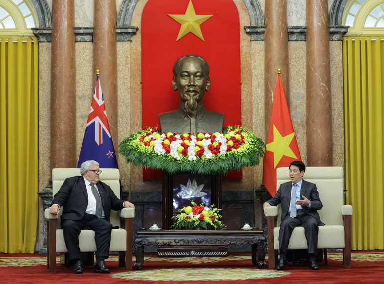 Chủ tịch nước Lương Cường tiếp Chủ tịch Quốc hội New Zealand Gerry Brownlee. z6957427907454-b99b391eee9c1720cc553408b6c4c755.jpg