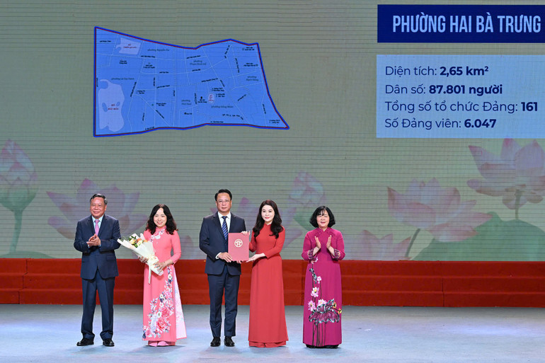 Lãnh đạo thành phố Hà Nội trao các quyết định liên quan cho các xã, phường. z6755935393724-ef6afd470da2b2bb0a969ff9f2c6f871.jpg