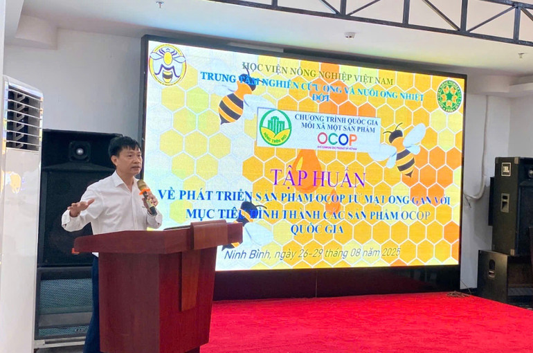 Docent, Dr. Pham Hong Thai, ředitel Centra pro výzkum včel a tropického včelařství na školení v Ninh Binh. 2.jpg
