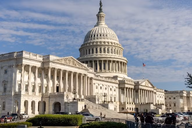 Tòa nhà Quốc hội Mỹ ở Washington, D.C. (Ảnh: THX/TTXVN)