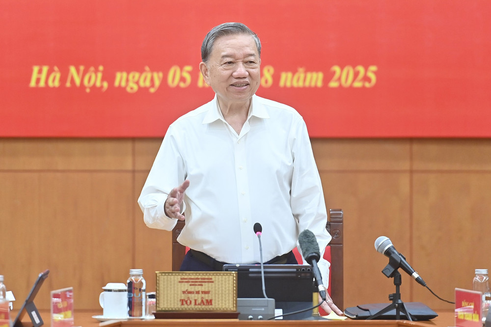 Tổng Bí thư Tô Lâm phát biểu kết luận phiên họp. (Ảnh: ĐĂNG KHOA) a4-bnd-8251.jpg