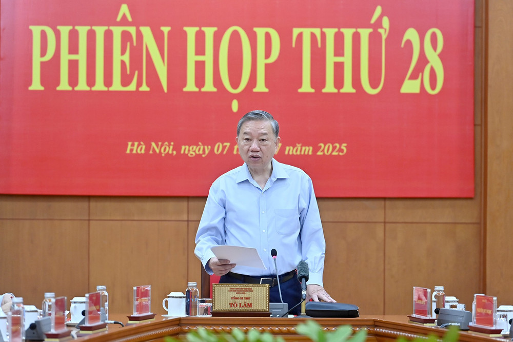 Tổng Bí thư Tô Lâm phát biểu kết luận phiên họp. (Ảnh Đăng Khoa) a7-bnd-2392.jpg