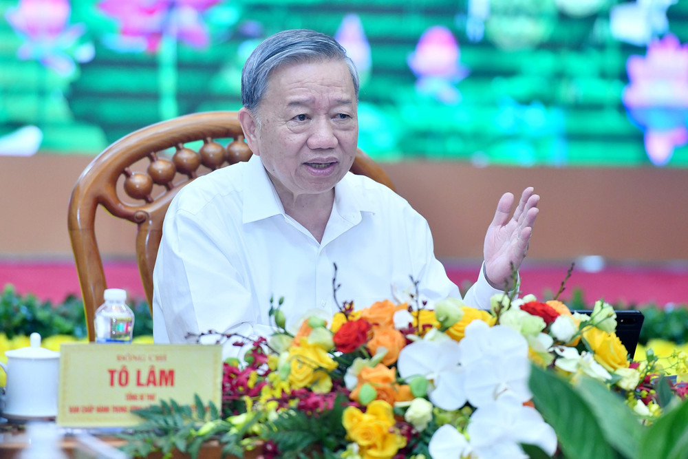 Tổng Bí thư Tô Lâm phát biểu tại buổi làm việc với Ban Tuyên giáo và Dân vận Trung ương. (Ảnh Đăng Khoa) a12-dsc-2855.jpg