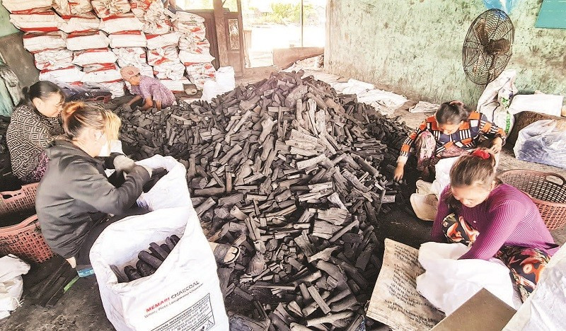 Nghề sản xuất than củi giúp giải quyết việc làm cho lao động địa phương, tuy nhiên lại gây ô nhiễm môi trường