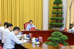 Chủ tịch nước Lương Cường làm việc về công tác chuẩn bị cho Lễ mở ký Công ước Hà Nội. (Ảnh Thủy Nguyên)
