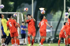 Đội U23 Việt Nam tập luyện tại Giải vô địch bóng đá U23 Đông Nam Á 2025. (Ảnh VFF)