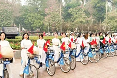 Xe đạp cho thuê của Công ty Trí Nam ở Hà Nội.