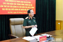 Đại tướng Trịnh Văn Quyết phát biểu định hướng nội dung trong tham gia đóng góp ý kiến tại Đại hội đại biểu Đảng bộ Quân đội lần thứ XII. (Ảnh qdnd.vn)