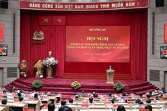 Hội nghị Sơ kết 01 năm triển khai lực lượng tham gia bảo vệ an ninh, trật tự ở cơ sở, tổ chức ngày 12/11. (Ảnh: TRẦN HẢI)