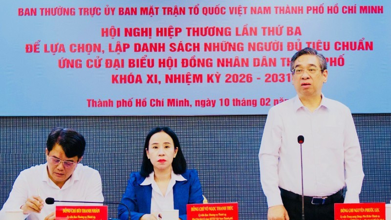 Chiều 10/2, Ban Thường trực Ủy ban Mặt trận Tổ quốc Việt Nam Thành phố Hồ Chí Minh tổ chức Hội nghị Hiệp thương lần thứ ba.