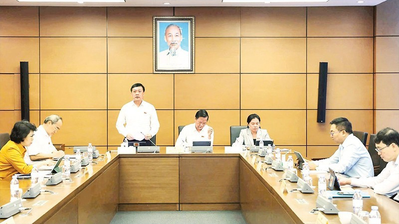 Đoàn đại biểu Quốc hội Thành phố Hồ Chí Minh thảo luận tại kỳ họp thứ 9 Quốc hội khóa XV. (Ảnh TIẾN LONG)