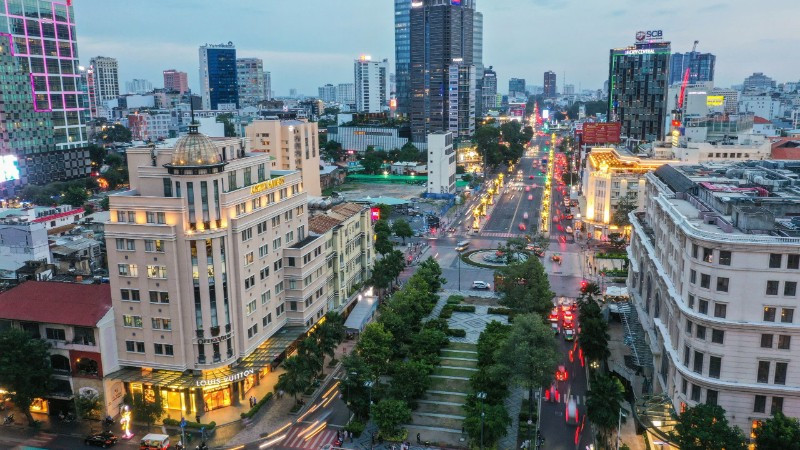 Một góc trung tâm Thành phố Hồ Chí Minh năng động, phát triển.