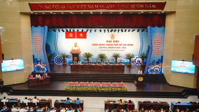 650 đại biểu dự Đại hội Công đoàn Thành phố Hồ Chí Minh lần thứ I. (Ảnh: Thế Anh)