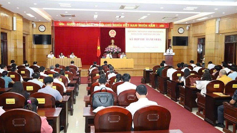 Quang cảnh kỳ họp Hội đồng nhân dân tỉnh Thanh Hóa.
