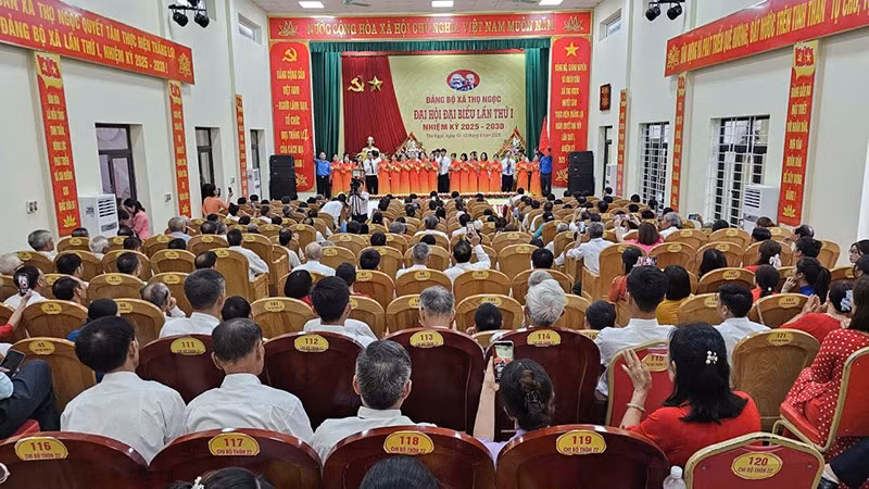 Quang cảnh đại hội đại biểu Đảng bộ xã Thọ Ngọc.