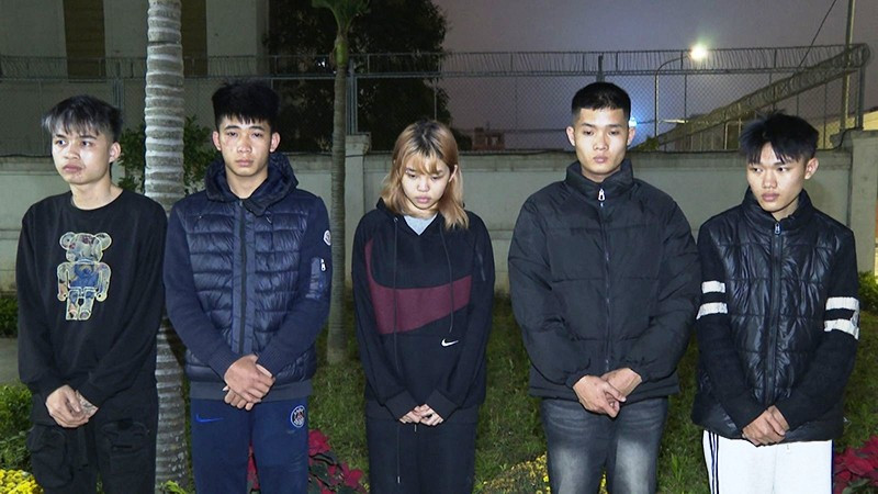 5 đối tượng bị bắt giữ phục vụ công tác điều tra.