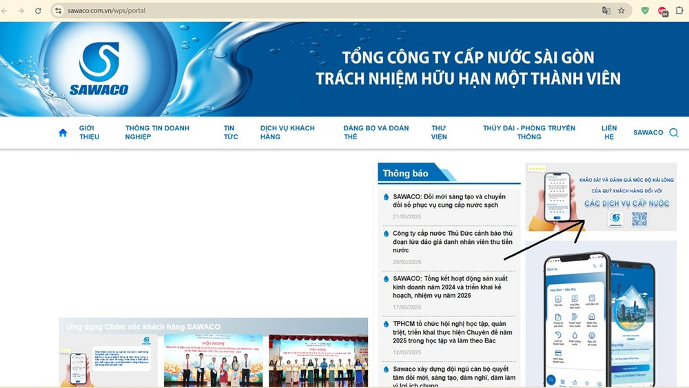 Trang thông tin điện tử Tổng công ty Cấp nước Sài Gòn. ctn2.jpg