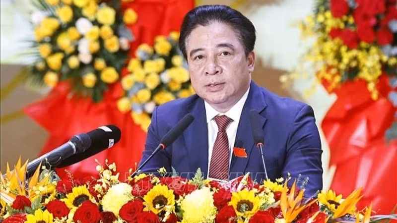 Đồng chí Nguyễn Khắc Toàn, Phó Bí thư Thường trực Tỉnh ủy, Chủ tịch Ủy ban nhân dân tỉnh Khánh Hòa phát biểu. (Ảnh: DOÃN TẤN/TTXVN)