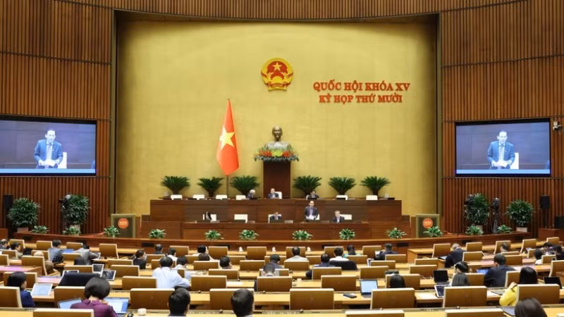 Phiên họp toàn thể ở hội trường ngày 26/11 tại Kỳ họp thứ 10, Quốc hội khóa XV. (Ảnh: DUY LINH)