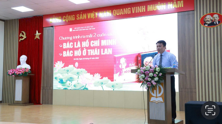 Phó Trưởng ban Tuyên giáo và Dân vận Đảng ủy Bộ Giáo dục và Đào tạo Doãn Hồng Hà phát biểu. 5a99a8cf3908b056e919.jpg