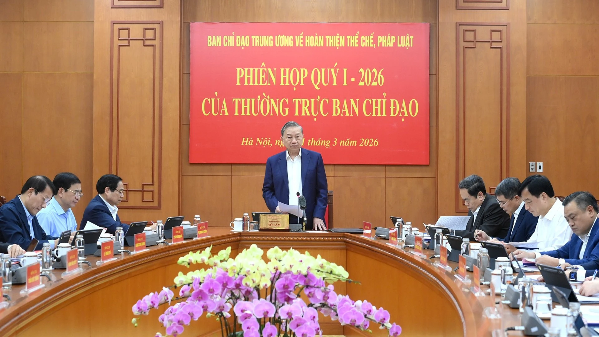 Tổng Bí thư Tô Lâm chỉ đạo phiên họp hoàn thiện thể chế, pháp luật quý I/2026