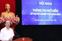 Thứ trưởng Thường trực Giáo dục và Đào tạo Phạm Ngọc Thưởng phát biểu tại Hội nghị thông tin phổ điểm Kỳ thi tốt nghiệp THPT năm 2025.