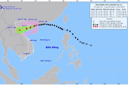 (Ảnh: Trung tâm Dự báo khí tượng thủy văn quốc gia)