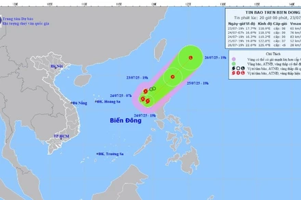 (Ảnh: Trung tâm Dự báo khí tượng thủy văn quốc gia)