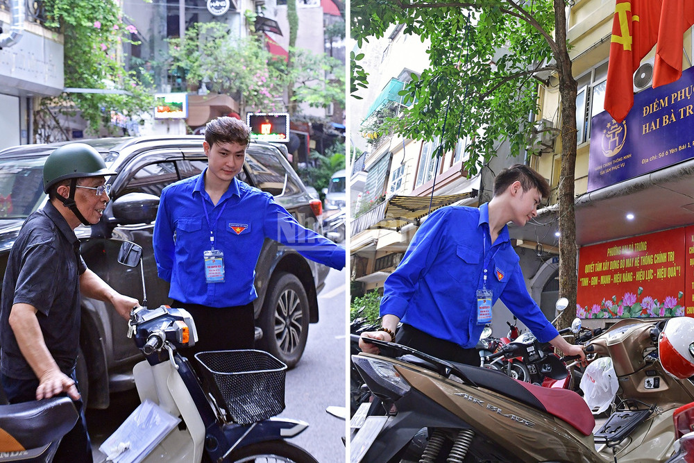 Với trí tuệ, nhiệt huyết, tinh thần trách nhiệm cao, các đội hình thanh niên tình nguyện đã để lại nhiều dấu ấn đẹp trong lòng người dân. Trong ảnh: tình nguyện viên phường Hai Bà Trưng (Hà Nội) hỗ trợ người dân ngay khi vừa đến trụ sở hành chính công. ndo_c_untitled-1.jpg