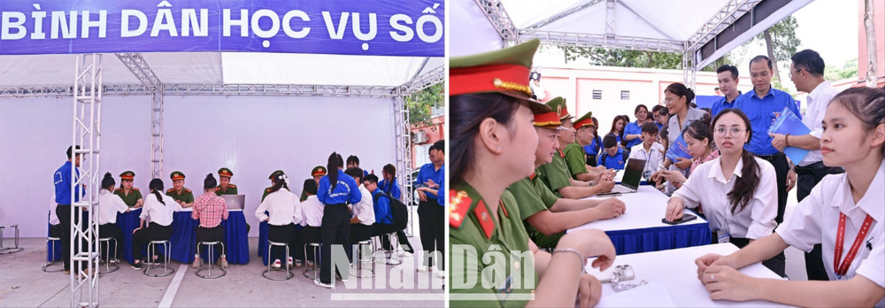 Điểm "Bình dân học vụ số lưu động" được triển khai trong khuôn viên Trường đại học Thủy lợi. untitled-1-890.jpg