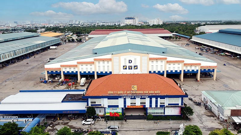 Chợ đầu mối Bình Điền: Bảo đảm an ninh, an toàn vận hành, xây dựng mô hình chợ văn minh-hiện đại Chợ Bình Điền, chợ đầu mối có quy mô lớn nhất nước. (Ảnh: SATRA)