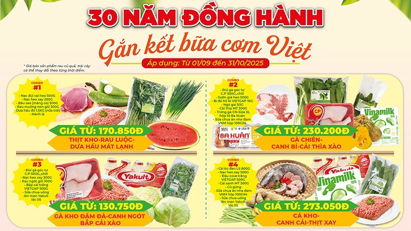 Đa dạng các combo phục vụ bữa cơm gia đình Việt tại hệ thống bán lẻ SATRA. 