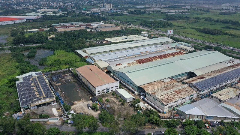 Khu công nghiệp Tân Phú Trung (huyện Củ Chi cũ) nhìn từ trên cao. (Ảnh minh họa, THẾ ANH)