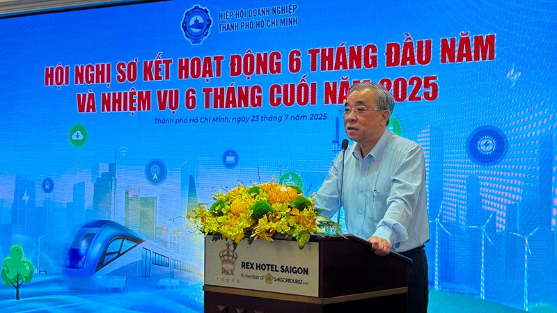 Chủ tịch Huba Nguyễn Ngọc Hòa phát biểu tại hội nghị.