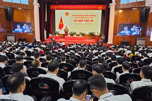 Quang cảnh kỳ họp Hội đồng nhân dân tỉnh Thanh Hóa.