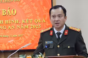 Lãnh đạo Công an tỉnh Thanh Hóa thông báo tình hình, kết quả công tác năm 2025.
