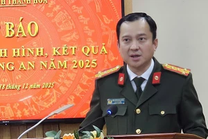 Lãnh đạo Công an tỉnh Thanh Hóa thông báo tình hình, kết quả công tác năm 2025.