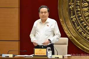 Chủ tịch Quốc hội Trần Thanh Mẫn phát biểu tại cuộc làm việc.
