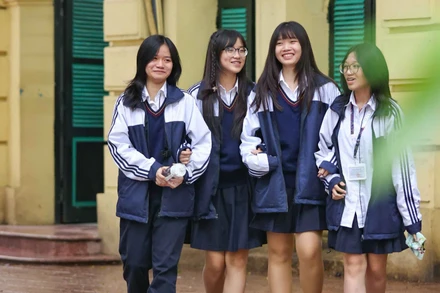 Học sinh Trường Trung học phổ thông Việt Đức. (Ảnh: ĐẠI THẮNG)