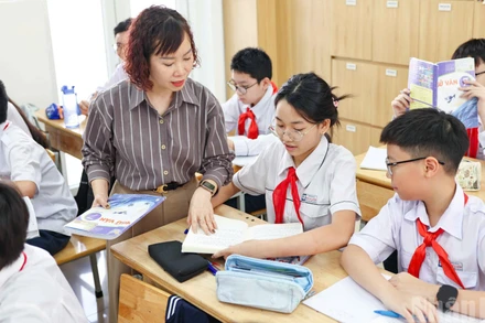 Trong một giờ học tại Trường trung học cơ sở Ngô Sĩ Liên (Hà Nội) (Ảnh: ĐẠI THẮNG)