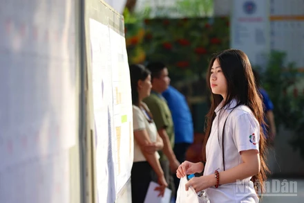 Thí sinh trong Kỳ thi tuyển sinh vào lớp 10 năm học 2025-2026 của Hà Nội (Ảnh: ĐẠI THẮNG) 